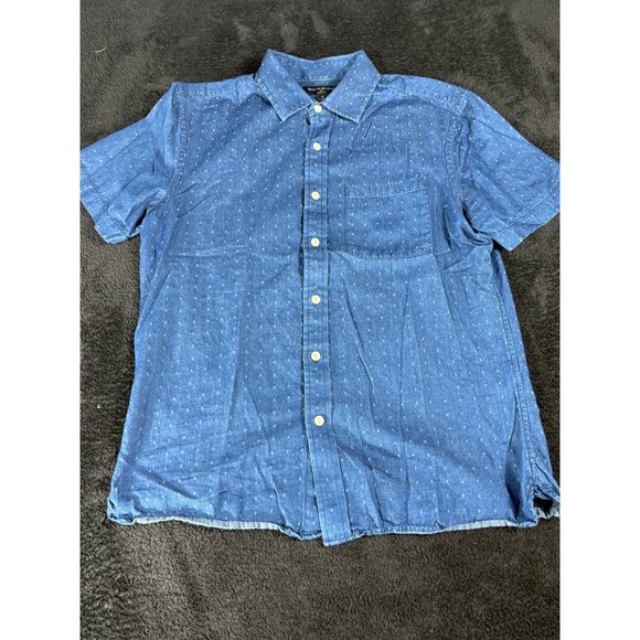 Banana Republic Mens Slim Fit Short Sleeve Button Down Shirt Medium‎ - Picture 2 of 8